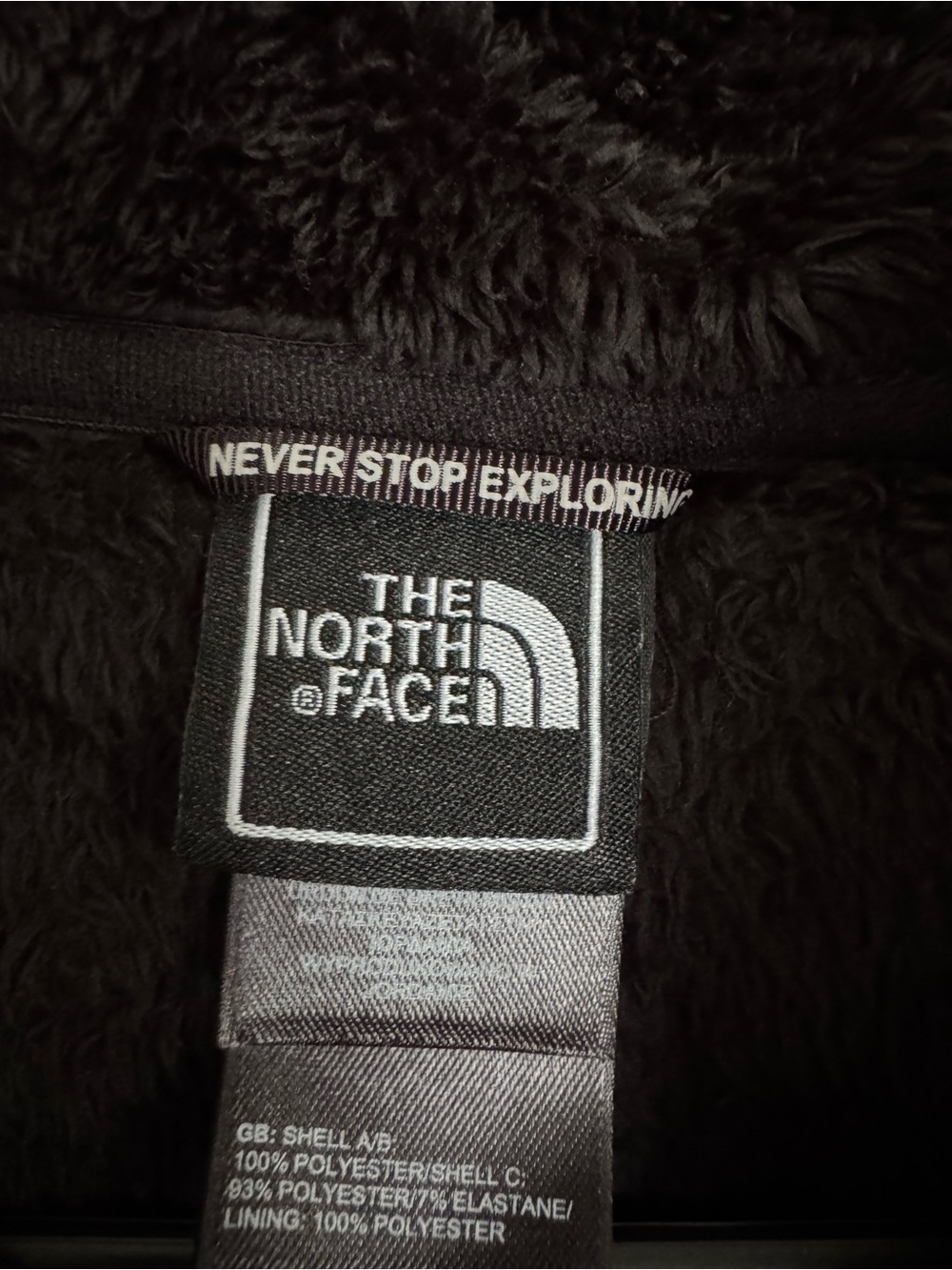 The North Face Black Fuzzy Fleece Hooded Jacket Full Zip Women’s Size M - Picture 5 of 6